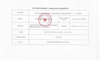 结果公示丨宜宾市叙州区南丝绸路12号新经济科创产业基地底商项目招租结果公示